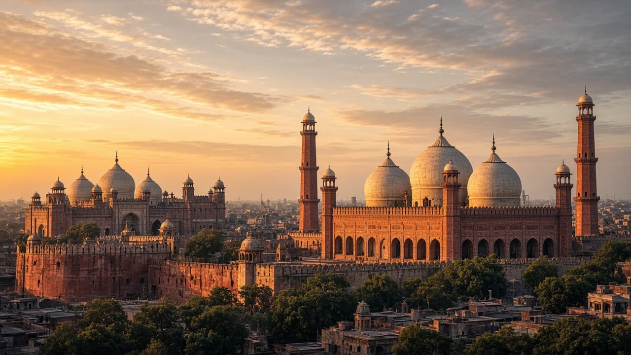 Lahore Badshahi Mosque and historic old city